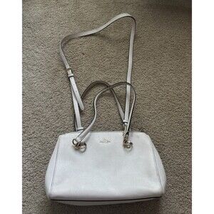 Coach Carryall White Cream Crossgrain Leather Satchel Bag
